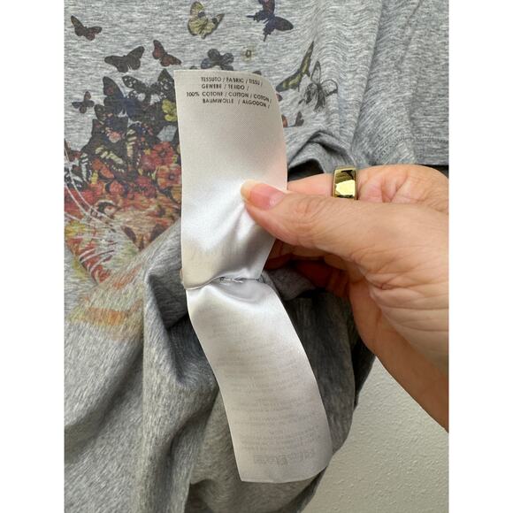Alexander McQueen Lion Butterfly Graphic T-Shirt Gray IT 44 (US 8) - Picture 9 of 12